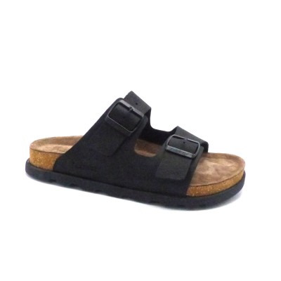 RIEKER 21190-00 NOIR MULE CUIR BIO LARGE (5159)