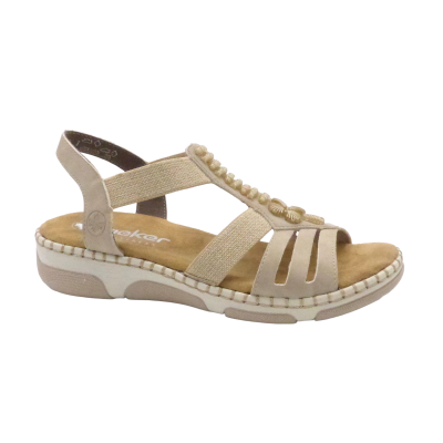 RIEKER SANDALE ELASTIQUE 66201-62 BEIGE (5429)
