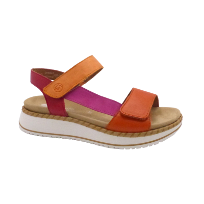 REMONTE SANDALE CUIR CONFORT ORANGE (5082)