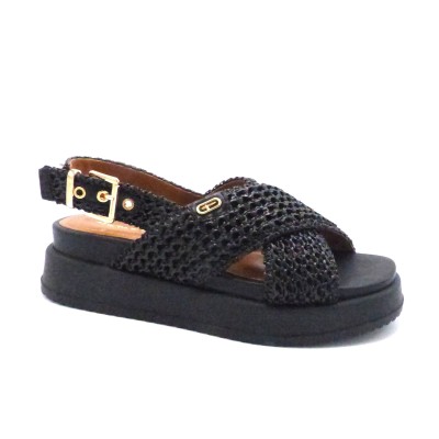 TAMARIS 1-28224-46 SANDALE COMPENSEE NOIR (5149)