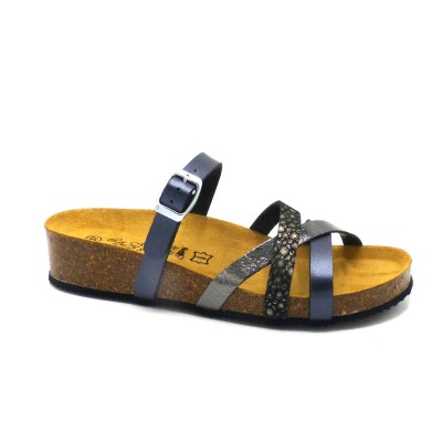 Mule Bio Brides 3535-7 ACIER Maison Espadrille