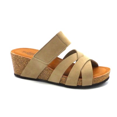 Mule Cuir Talon 3615-7 TAUPE Maison Espadrille