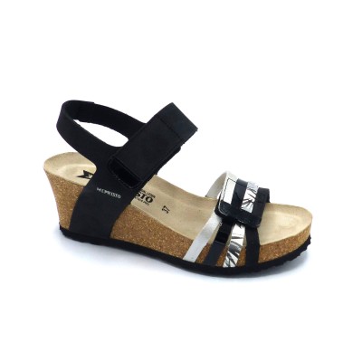 Sandale Talon Compensé LUCIA Noir Mephisto