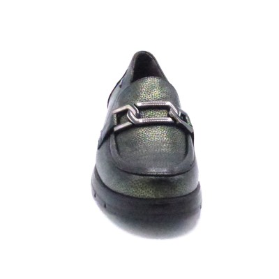 Mocassin Cuir Confort 505445 F1794 VERT Fluchos