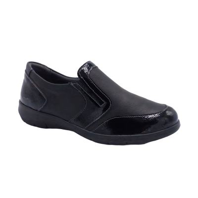 CHAUSSURE CUIR CONFORT 6678 BLACK SUAVE
