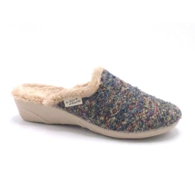 MULE TEXTILE CHAUDE 6230 BLEU MAISON ESPADRILLE